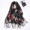 Floral Printing Scarf Hijab Cotton Ladies Big Size Shawls Fashion High Quality Muslim Head Wraps Turbans