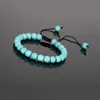 8mm Naturstein handgemachte Yoga Perlen Charm Armbänder für Frauen Männer Mode verstellbare Seil geflochtene Schmuck