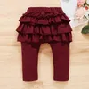 Roupas Conjuntos de roupas 3pcs Babi Girl Roupas Conjunto de manga longa Primavera/outono garotas Bruflles Heart Top e calça Faixa de cabeça para crianças roupas de criança