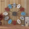 Owalny styl nordycki salon Studio Silent Wall Clock 210414