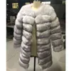 90CM Luxury Women Winter Long Sleeve Faux Fur Coat Jacket Fluffy s Jackets Overcoat Fake Outwear 211220