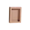 Kraft Paper Packing Box With Transparent Window Black Delicate Drawer Display Gift Box Wedding Cookie Candy Cake Boxes RRD11443