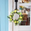 Decorative Flowers & Wreaths 30cm Easter Wreath Spring Flower Garland With Colored Eggs Artificial Leaves For Front Door Wall Decoration Hom