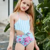 Kind Ein Stücke Bademode Kleines Kind Mädchen Badeanzug Bikini Baden Brief Drucken Mode Tie Dye Baby Schwimmen Tragen Anzug 649 Y2