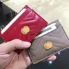 Luxury Designer purse Card Holder Leather France style Womens men Purses Mens Key Ring Credit Coin Mini Wallet Bag Charm Brown Canvas v757#