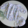 0-2 anni primavera bambina pagliaccetti floreali a maniche lunghe + cappello vestiti per neonati 210429