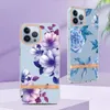 2.0MM Flower Plating Shockproof Cases For Iphone 14 13 Pro Max Mini 12 11 Soft IMD TPU Chrome Rose Stylish Floral Clear Anti Fignerprints Transparent Phone Back Cover