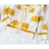 Lente Herfst Baby Boy Girl Sun Chrysanthemum Jas Kleding Knit Cardigan Kids Jassen 210521