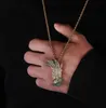 Мямовая вытумана маска с твердым подвесным ожерельем Мужчина/Женщины Микросоколонный хип -хоп золотой серебряный цвет