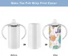 12 OZ Sublimation White Blank Straight Sippy Cup Insulated Stainless Steel Tumblers with Screw-ON LIDS ss0203