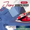 5pcs denim patches diy järn på applikationer denim armbåge knä patch klistermärke för reparation jeans kläder och byxor kläder sömnad tyg fabrik pris expert design kvalitet