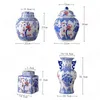 Вазы краска сливы цветущие керамические ваза китайские винтажные синие и белые фарфоровые цветочные горшки декоративные с крышкой гостиной декор