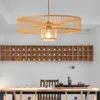 Lâmpadas pendentes de estilo chinês lustre de bambu lâmpada lâmpada japonesa tatami rattan sala de chá estudo de varanda arte