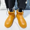 Neuankömmlinge Winter Hinzufügen Fell Warm Halten Herren Schnee Stiefel Slip On Bequeme Wasserdichte Schuhe Knöchel Regen Stiefel Für Männer größe 39-44