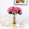 47 cm tête de fleur d'hortensia artificielle 18 cm fausse soie unique véritable hortensia 8 couleurs pour les centres de table de mariage fleurs décoratives de fête à la maison W0220