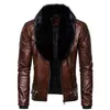 Зимняя кожаная куртка мужчины плюс бархат теплый высокий улица стройный панк ветрозащитный мотоцикл куртка мужская пальто 2111111