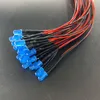 Light Beads 50pcs 5mm 12V Flat Head LED Metal Indicator Waterproof Signal Lamp With Wire Red Yellow Blue Green