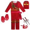 Ninja Cosplay Kostiumy Chłopcy i Dziewczyny Kombinezon Broń Zestaw Cosplay Anime Dla Dzieci Fantasy Halloween Boże Narodzenie ubrania Q0910
