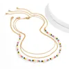 Chokers Lacteo Y2K Rainbow Colorful Beeds Choker Necklace 2021 Bohemian Multi Layered Chain Jewelry Metal Charm For Unisex