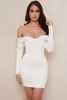 Ocstrade Sexy Off Shoulder White Bandage Dress Autunno Donna Manica lunga Bodycon Club Night Party es 210527