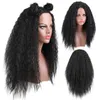 1B Synthetic Wig 24 inches 61cm Long Wave Simulation Human Hair Wigs for Black White Women ZHSWH822499830