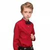 En vente enfants garçons chemises de style européen et américain solide 100% coton enfants pour 4-13 ans Kid Wear 210713