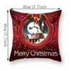 Peach Skin Christmas Pillowcase Snögubbe Elk Santa Claus Cushion Cover Juldekorationer för hem Xmas År Navidad 211104