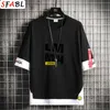 Sfabl Chegada Harajuku Solta Camiseta Homens Carta de Moda Impresso Verão T-shirt Tops Tees Casual Hip Hop Masculino Streetwear 210714