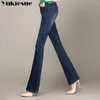 Printemps Slim Fit Plus Taille Flare Jeans Taille Haute Stretch Skinny Jean Vintage Bell-Bottom Pantalon Denim Pantalon Plus La Taille 210519