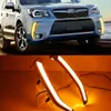 2PCS For Subaru Forester 2013 2014 2015 2016 2017 2018 LED DRL Daytime Running Light Daylight Waterproof yellow Signal lamp6615306