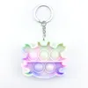 Party Favorit Camouflage Summer Macaron Färg Keychain Silikon Bubbla Barnens Mental Arithmetic Desktop Educational Toy