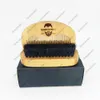 MOQ 100 Sets OEM Customize LOGO Eco-Friendly Bamboo Facial Hair / Beard Comb & Brush Set Grooming Kits with Custom Box for Man Beards Care