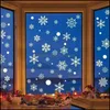 Decor & Gardenwhite 36Pcs/Lot Snowflake Wall Stickers Glass Window Sticker Christmas Decorations For Home Year Gift Navidad Le6W Drop Delive