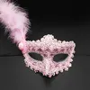 Oogmasker veer masquerade bal carnaval sexy fancy jurk multi kleur prinses maskers voor Halloween-feest