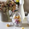 Cute Egg Shaped Glass Storage Jar for Candy Cookie Clear Lead Free Pudding Cup Ice Cream Yogurt Jelly Bowl with Lid Easter Gifts