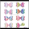 35-calowe Dziewczyny Glitter Bow Butterfly Clip Hairpins Gradient Rainbow Color Pins Kids Headwear dla Party Beach 2BGKT PT4PQ
