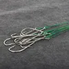 Bimoo 2 paquets 25 cm/27 cm Anti morsure grand fil d'acier inoxydable hameçon pêche en eau salée bateau en haute mer/pêche à la traîne crochets