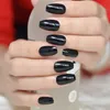 Valse nagels medium zwarte nagel zuivere kleur glanzende dagelijkse kist atificial cool simple tips manicure diy 24pcs prud22