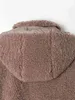 Inverno Moda Feminina Stitching All-Match Anti-Cordeiro Lã Lã Espessamento Curto Casaco Capuz Casaco 210521