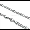 Chains Different Sizes Stainless Steel Cuban Chain For Hip Hop Men Women 5Mm Gold And Sier Necklace Z3E K0Vdp