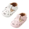 First Walkers 2021 Cute Born Baby Girls Shoes Princess Hollow Star-Shape Crib Flat Hard Sole