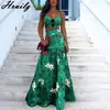 Fashion Plus Size Sets Crop Tops&long Skirt Flower Print Sexy Bohemian Set Woman 2 Pieces Summer Beach Holiday Dress 210515
