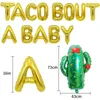 Mexican Fiesta Theme Birthday Decorations Balloon Kids Foil Cactus Taco Bout a Party Baby Love Globos Balloons