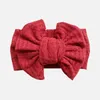 2021 Nova Waffle Waffle Knit Bow Headband Grande 6inch Bowknot Head Wraps Kids Algodão Turbante Turbante Crianças Meninas Headwear