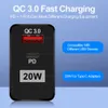 Chargeur mural 20W Type C USB C PD Charge rapide rapide Adaptateurs d'alimentation EU US UK pour Iphone 11 12 13 14 15 Pro Max Samsung Lg téléphone Android avec boîte