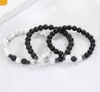 Sevenstone3PCS Beaded Bracelets Lava Rock Stone Bead for Women Men Anxiety Volcanie BangleChakra Yoga Jewelry