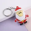 크리스마스 시리즈 스테레오 키 체인 소프트 접착제 3D 산타 클로스 키 반지 펜던트 키 체인 선물