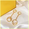 Hoops örhängen Fashion 925 Sterling Silver Dangle Earring för kvinnor med Box Jewelry Luxury Gold Earring Designer Letters F Studs 252W