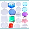 Verpakking Display Sieraden10PCS Hars Molds Diy Coasters Epoxy -Resin Sile, Craft, For Jewelry Bouches, Bags Drop Delivery 2021 8yanz