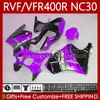 Fairings Kit For HONDA VFR400 R RVF400R NC30 V4 1989 1990 1991 1992 1993 79No.125 RVF VFR 400 RVF400 R 400RR VFR 400R VFR400RR 89-93 VFR400R 89 90 91 92 93 Body Stock Purple